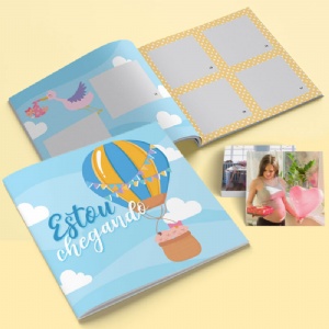 �lbum de Figurinhas Tema Ch� de Beb� - Estou Chegando