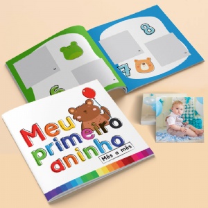 �lbum de Figurinhas Meu Primeiro Aninho - M�s a M�s do Beb�