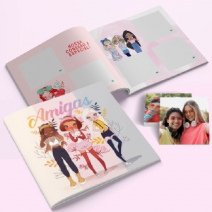 �lbum de Figurinhas Tema Amizade - Melhores Amigas